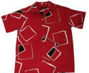 和柄アロハシャツ 幾何（ RED ）
